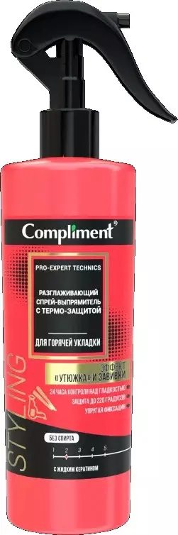 Спрей-выпрямитель с термозащитой для горячей укладки Compliment Pro-expert technics