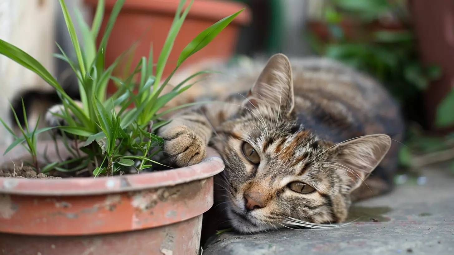 Укусить кошку клещ может на даче или даже во время прогулки в городском дворе
